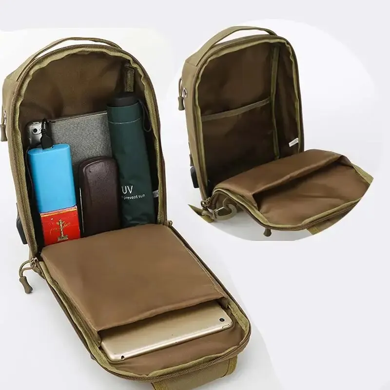 Shoulder backpack Tactical shoulder bag Molle shoulder backpacks sling daypack with USB charging port chest fishing camping fanny pack