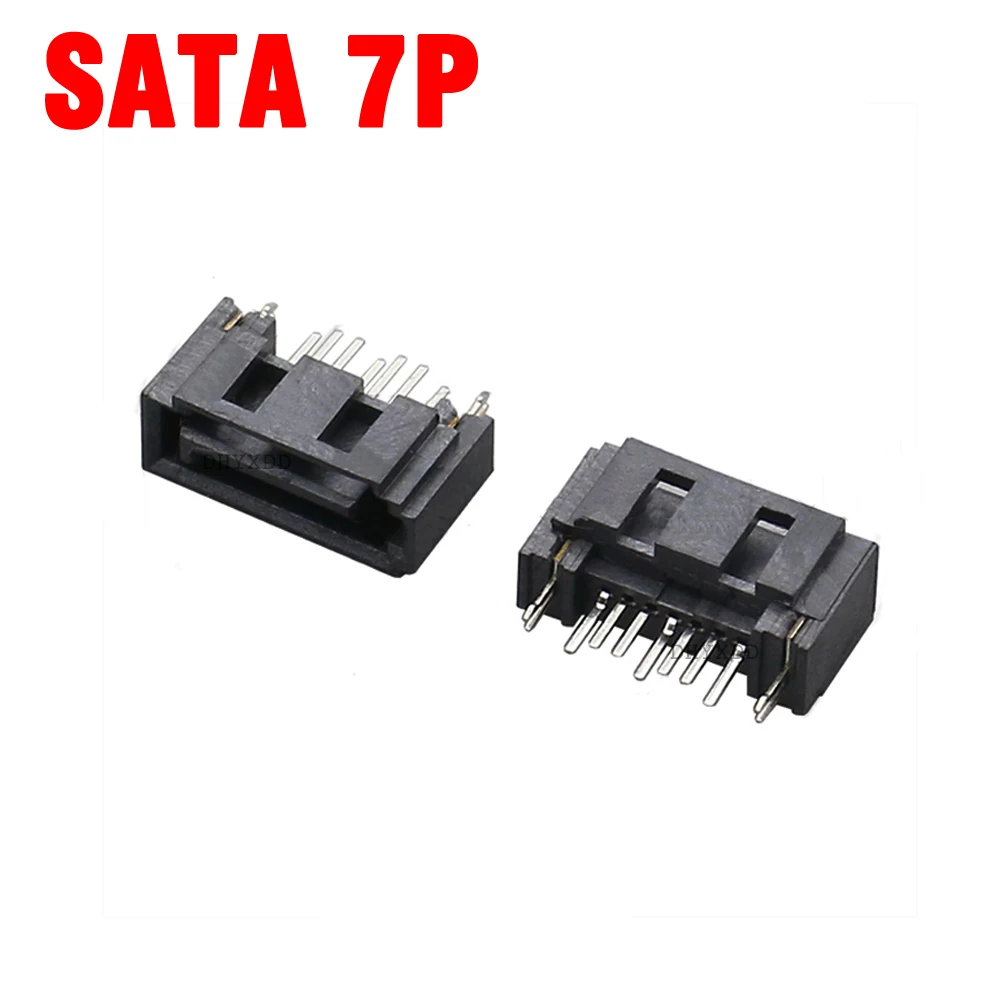 

5pcs Sata Type A 7 Pin 7P Straight DIP Male Connector For Hard Drive HDD