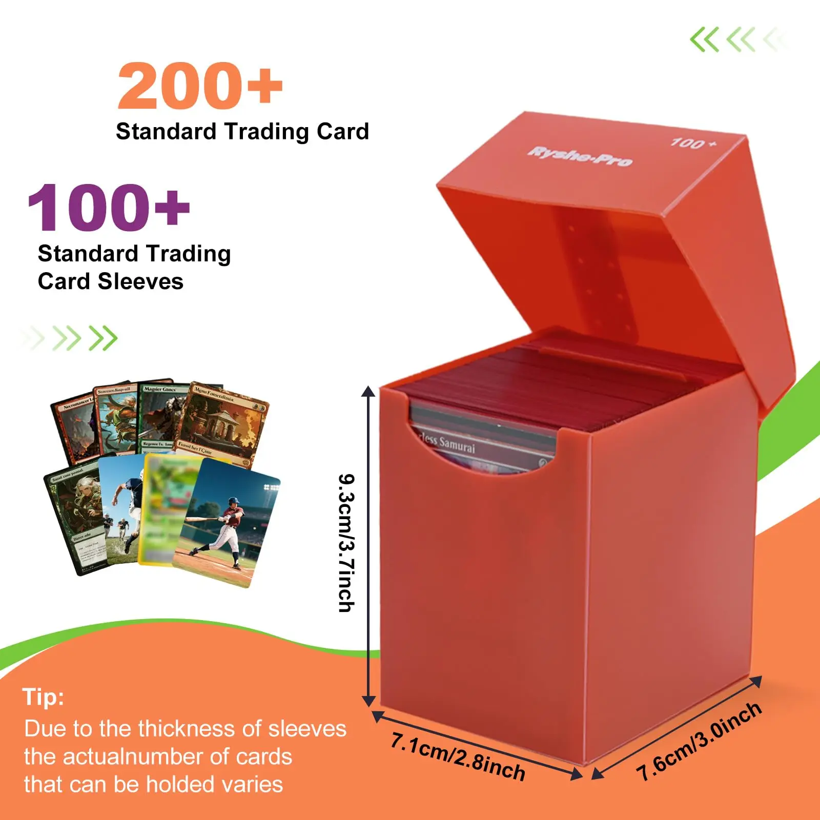 Deck Box for 100+ Pokemon/Magic/YuGiOh Collectible Trading Cards Storage Card Organizer