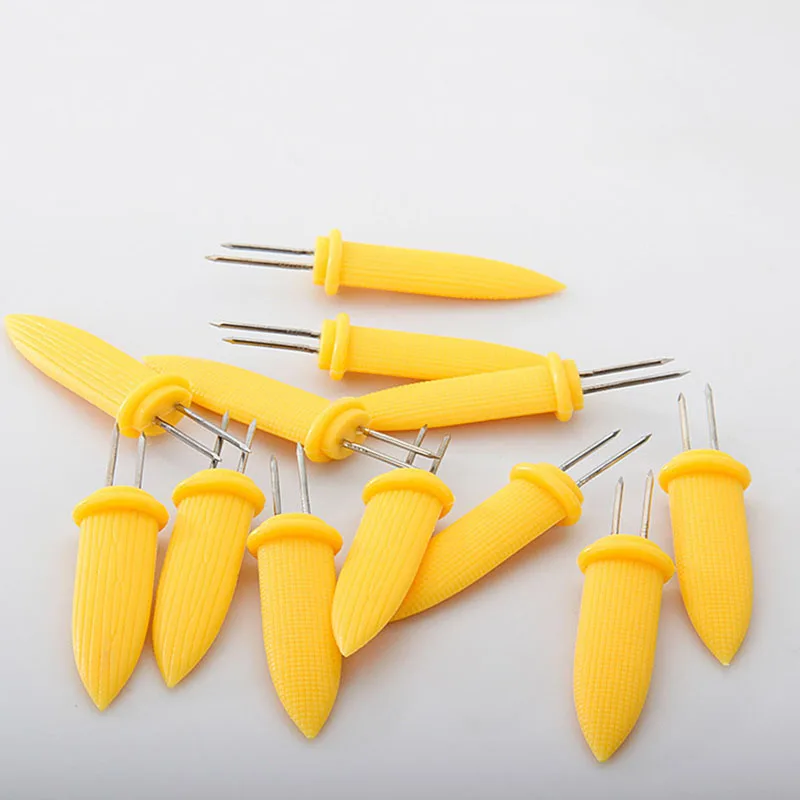 Stainless Steel Corn Holders Design Corn Cob Holders BBQ Forks Skewers on The Cob Cooking Parties Camping Interlocking tool