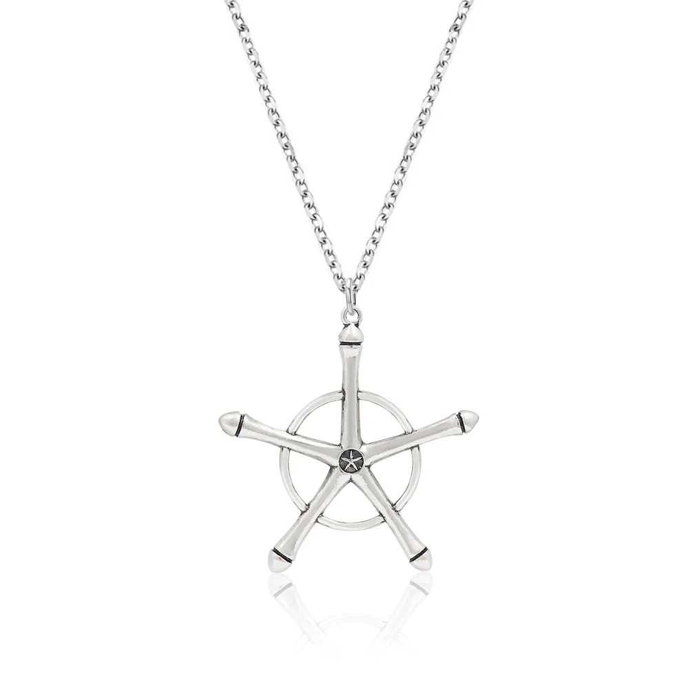 Anime Bleach Cosplay Necklace Quincy Ishida Uryuu Ginrei Gojiaku Amulet Pendant Necklace for Women Men Choker Jewelry Gift