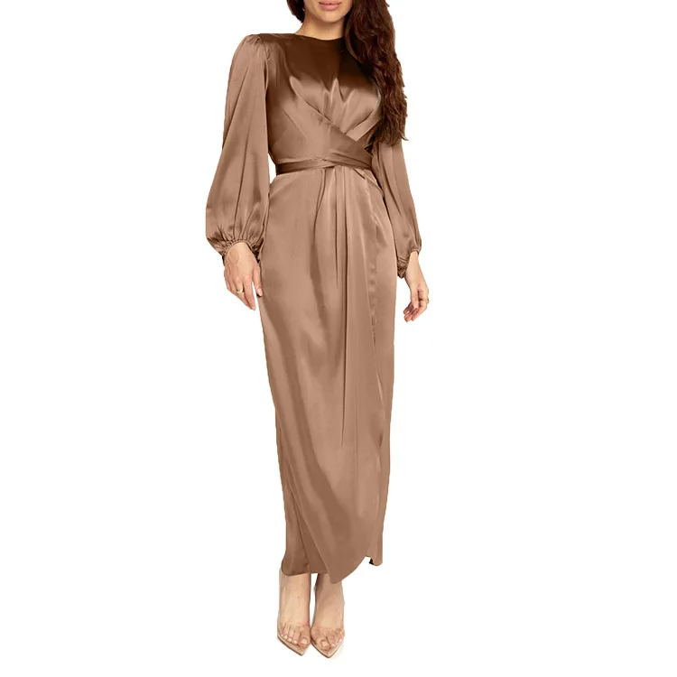 Islamic Clothing Arabic Women's Outwear New Arrival Long Dress Sweet and Fresh Satin Turkey Abayas for Women Ramadan Eid Kimono