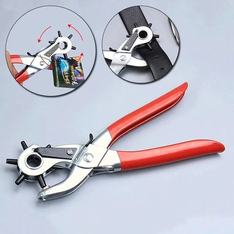 Description Picture 2 of itemMulti-function Punch Pliers Round Hole Oval Hole DIY Tool Watchband Strap Household Leathercraft Leather Belt Hole Punch Plier