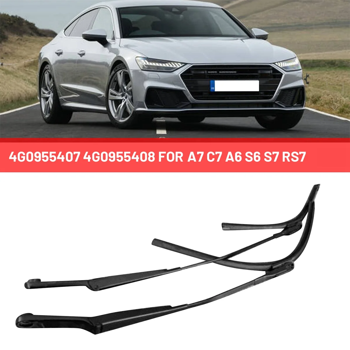 

4G0955407 4G0955408 Windshield Wiper Arm Front Window Wiper Arm Auto for Audi A7 C7 A6 S6 S7 Rs7