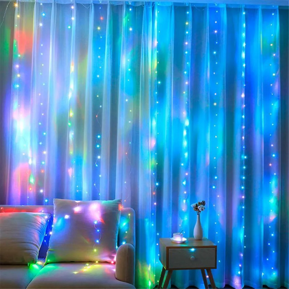 Christmas lamp decoration New Year LED Christmas lights fairy string lights curtain garland USB festoon Noel Christmas decoration for home
