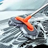 Double Brush Head Rotating Car Wash Mop Three-Section Telescopic Mop Roof Window Cleaning Maintenance Auto Supplies Accessories 1