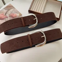 Fashion Suede Leather Wide Belt Hot Girls Vintage Chamois Leather Luxury Design Harajuku Gothic Pin Buckle Waistband Accessories - Image 6