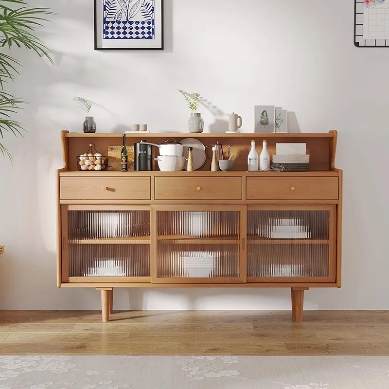 Japanese Solid Wood Sideboards Nordic Living Room Vestibule Chest of Drawers Kitchen Cabinets et Dining Room Furniture FYSB