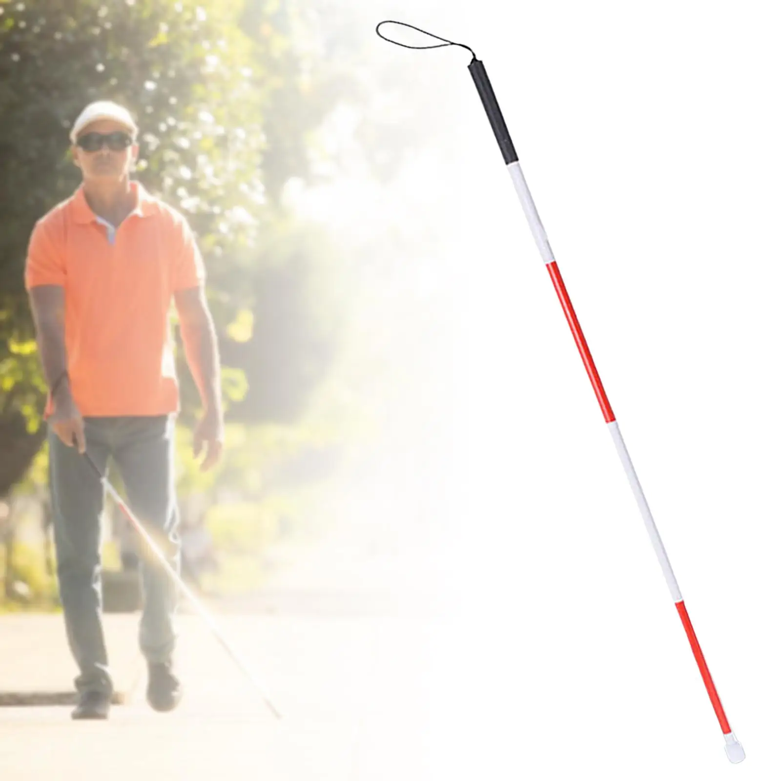 Folding Cane Lightweight Walking Cane Collapsible Non Slip Hand Walking Stick Comfortable Adjustable Blind Blind People
