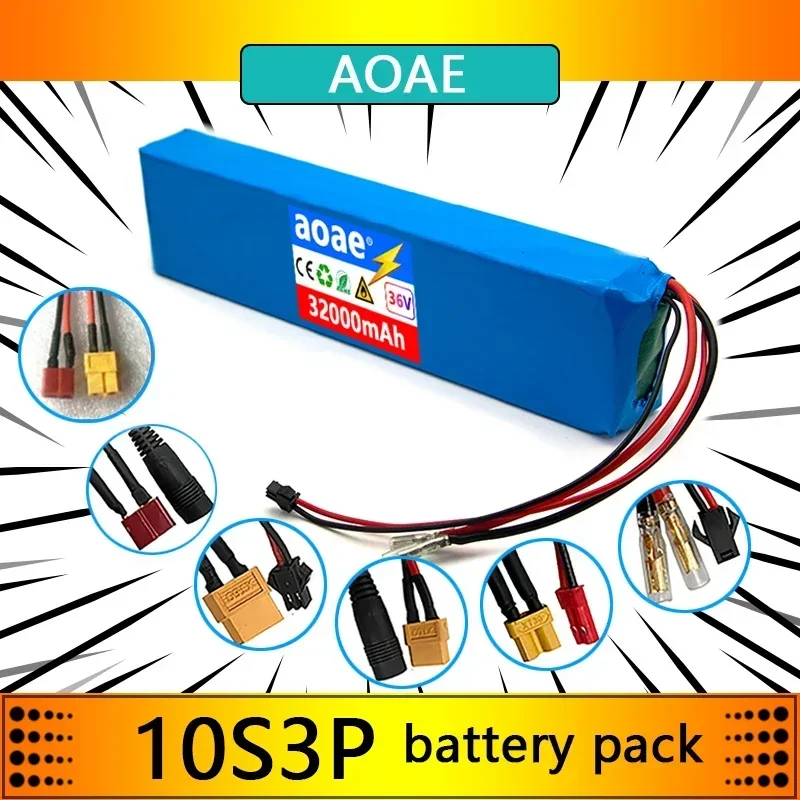 

36V 10S3P 32000mAh 18650 Lithium Battery Pack for Electric Scooter，M365 Ebike，Lawn Mower, Chainsaw，Power cell, large capacity