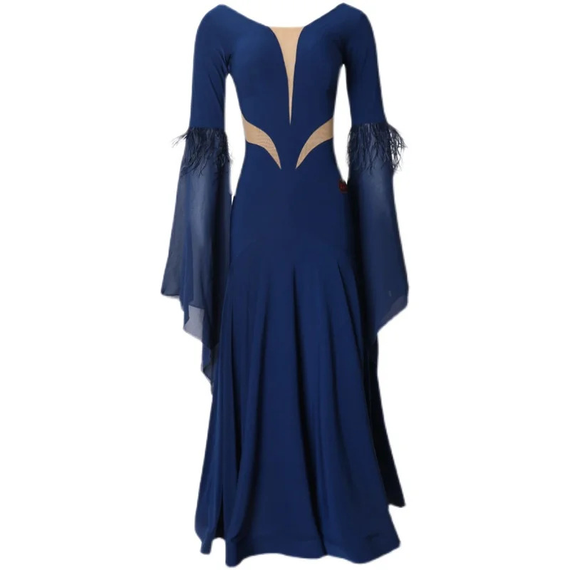 Newest Women Ballroom Dance Dress Waltz Adult Modern Ball Costumes Tango Rumba Clothing ZY32-1