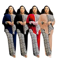 Women Two Pieces Sets Fashion Leopard Pattern Long Sleeve Loose Tops And Pants Suits Lady Casual Print Blouses Trousers Outfits 1
