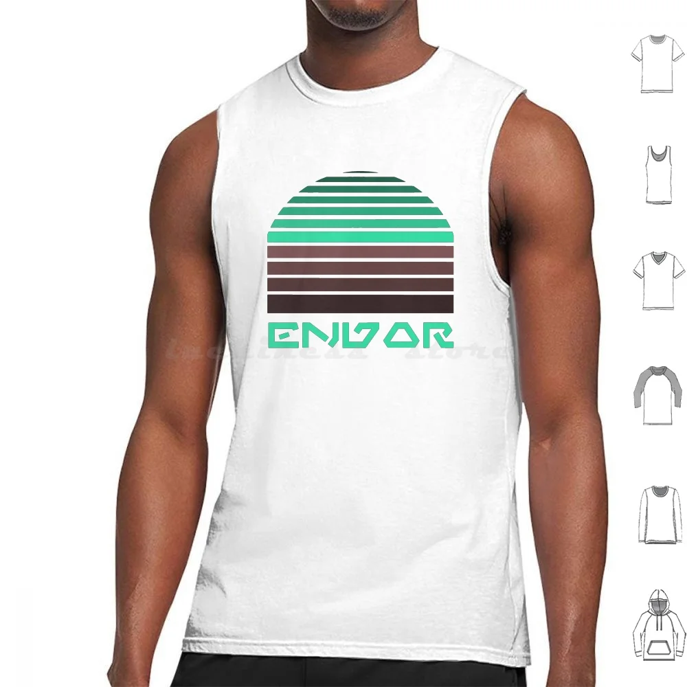 Endor Gradient Tank Tops Print Cotton Endor Planet Gradient Travel Nerd Geek Fandom Fan Jedi Sith Darkside Force