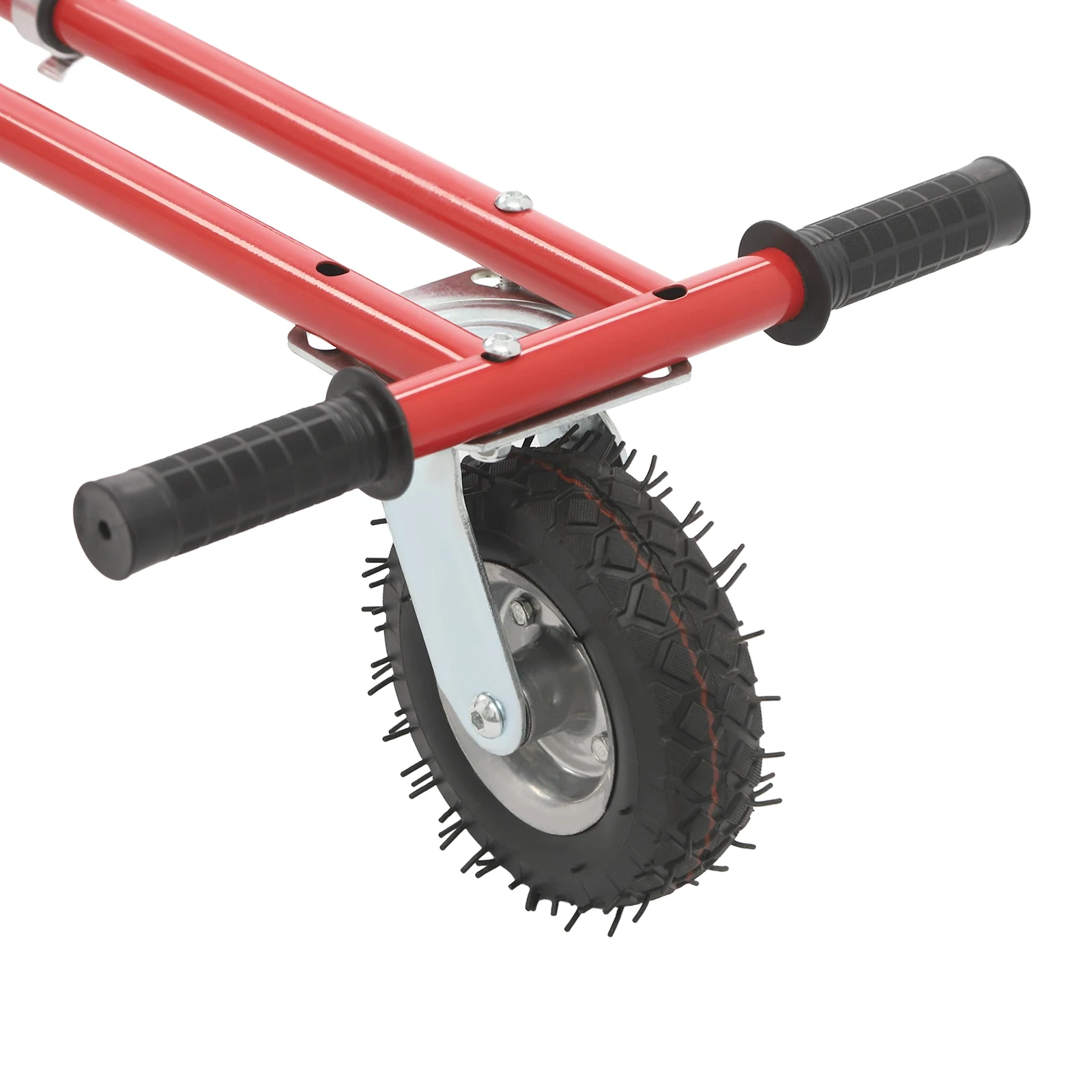 Footrests on the hoverboard seat attachment with textured surface