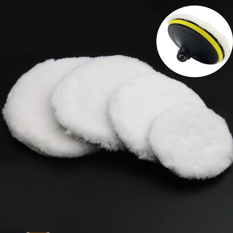 Car Polishing Pad Car Polish Pad Car Polishing Sponge Wool Polishing Pad 5 Sizes 75-180mm Wool Polishing Disc