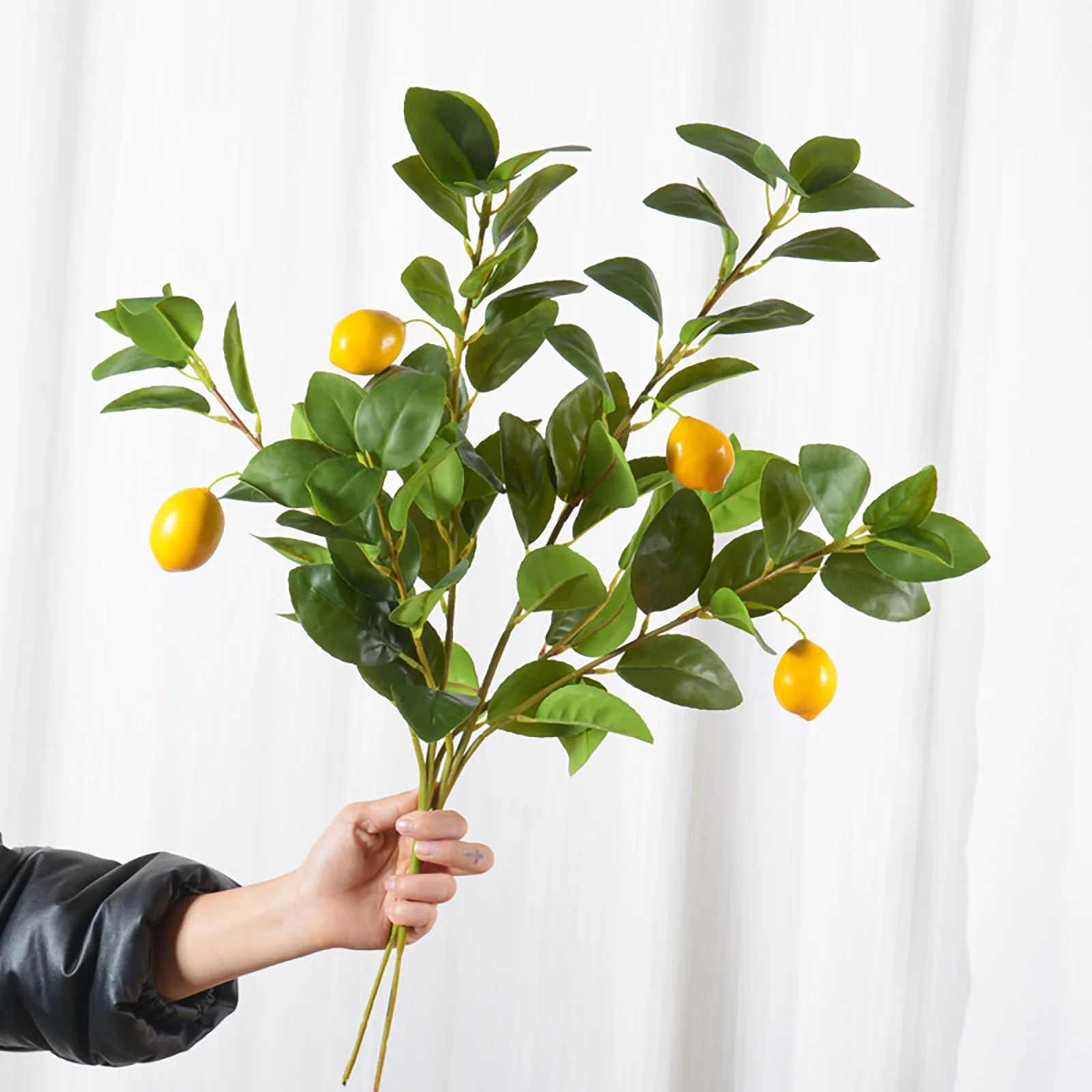 ArtificialLemonBranchesLemonwithGreenLeavesLifelikeFakeLemon