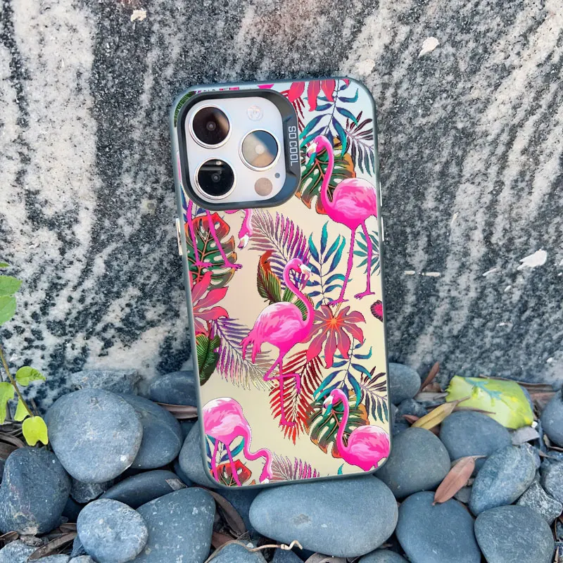 Rosa-Rote Flamingo Handyhülle für iPhone 17 16 15 14 Pro Max Plus 11 12 13 Mini Pro Max Laser-Handycover Stoßfeste Rückseite Schutzhülle – Detail 7