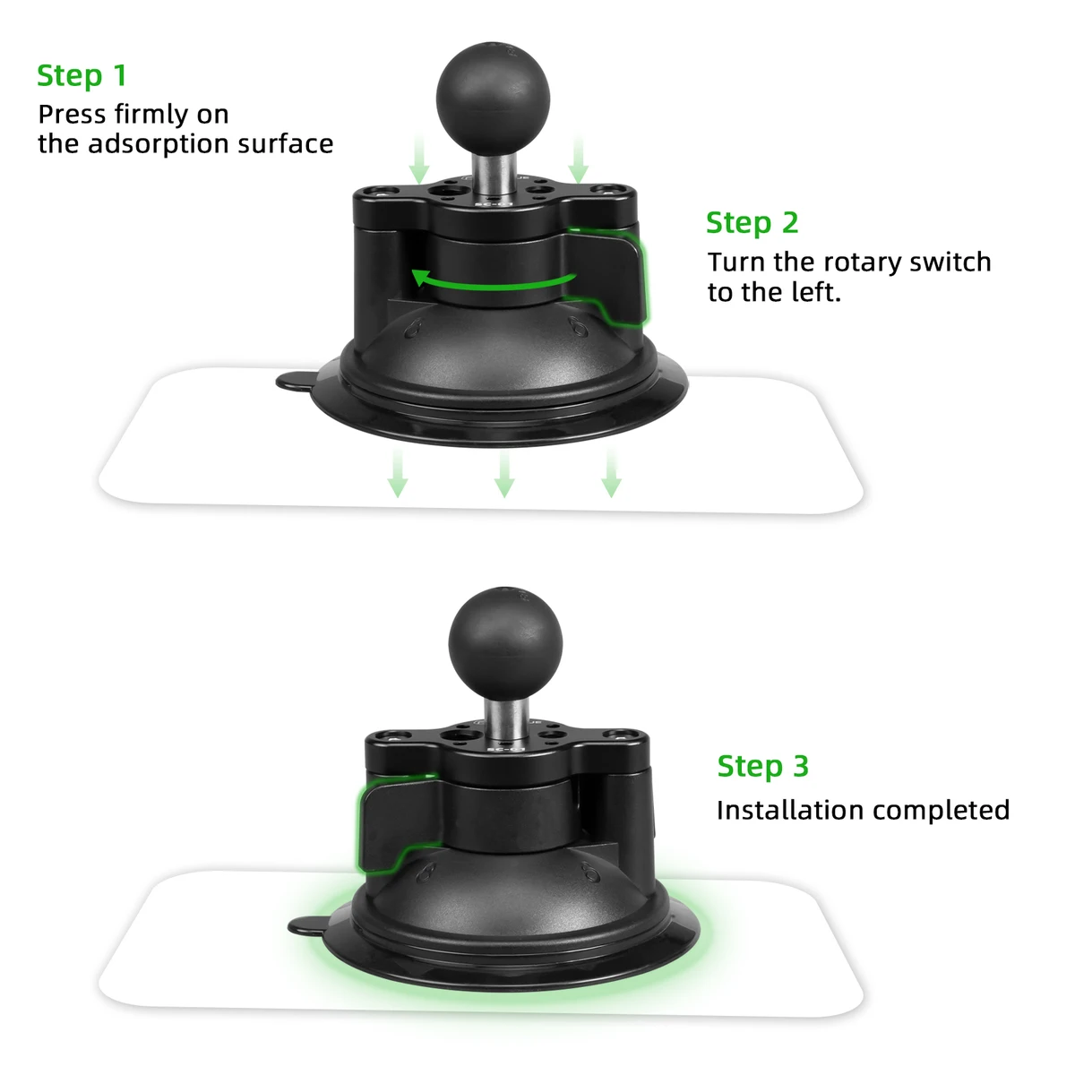 FANAUE Mobile Phone Holder Car Mount GPS Twist-Lock Composite Suction Cup Base with Ball Vehicle Windshields for RAM Mounts — view 2