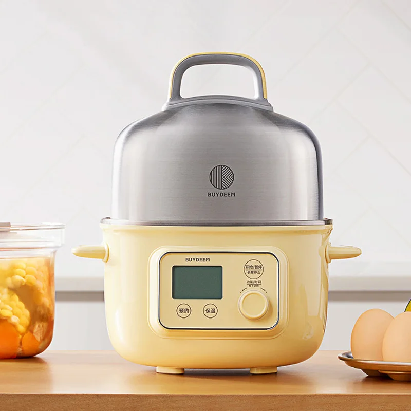 BUYDEEM Multifunction Electric Steamer 1.5L Household Mini Multi Cooker For 1-2 Person Reservation Timing Steam Pot For Kitchen