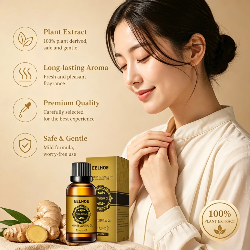 Ginger Essence Aromatherapy Massage Oil - Nourishing & Moisturizing Body Care 30ml
