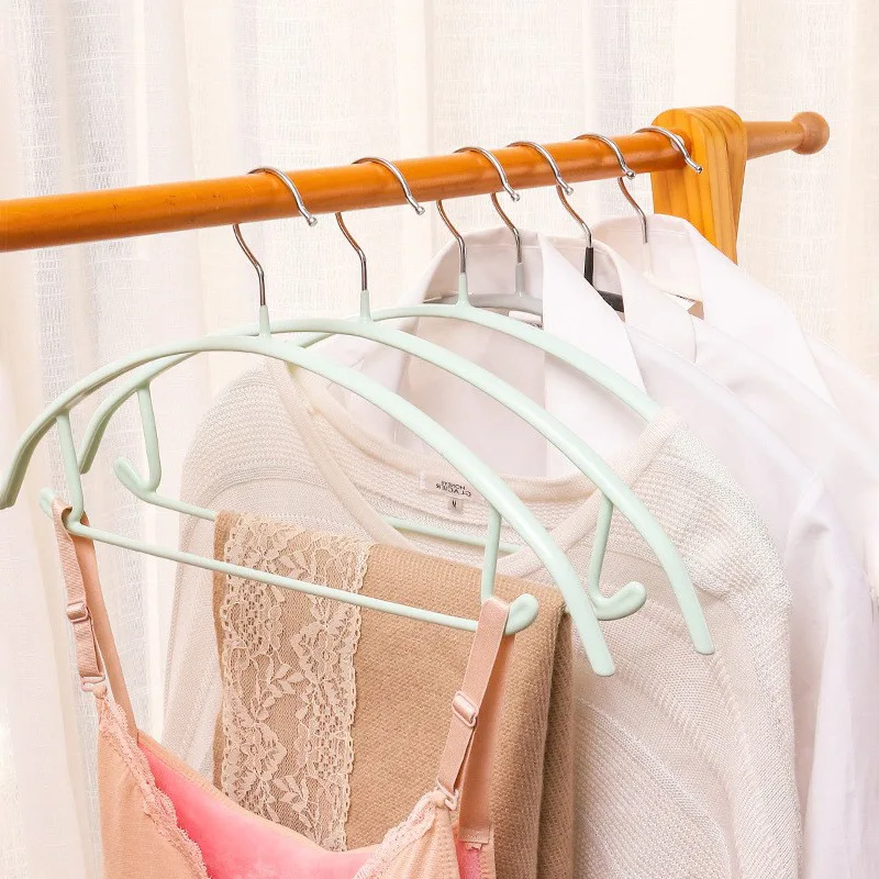 Impregnated Semi-round Coat Hanger Seamless Storage Thick Clothes Brace Non-slip Stainless Steel Clothes Hanging Adult