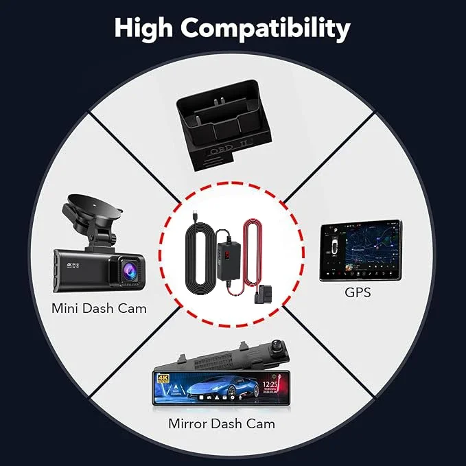 for 70mai Dash Cam OBD Hardwire Kit for 70mai A810 Type USB