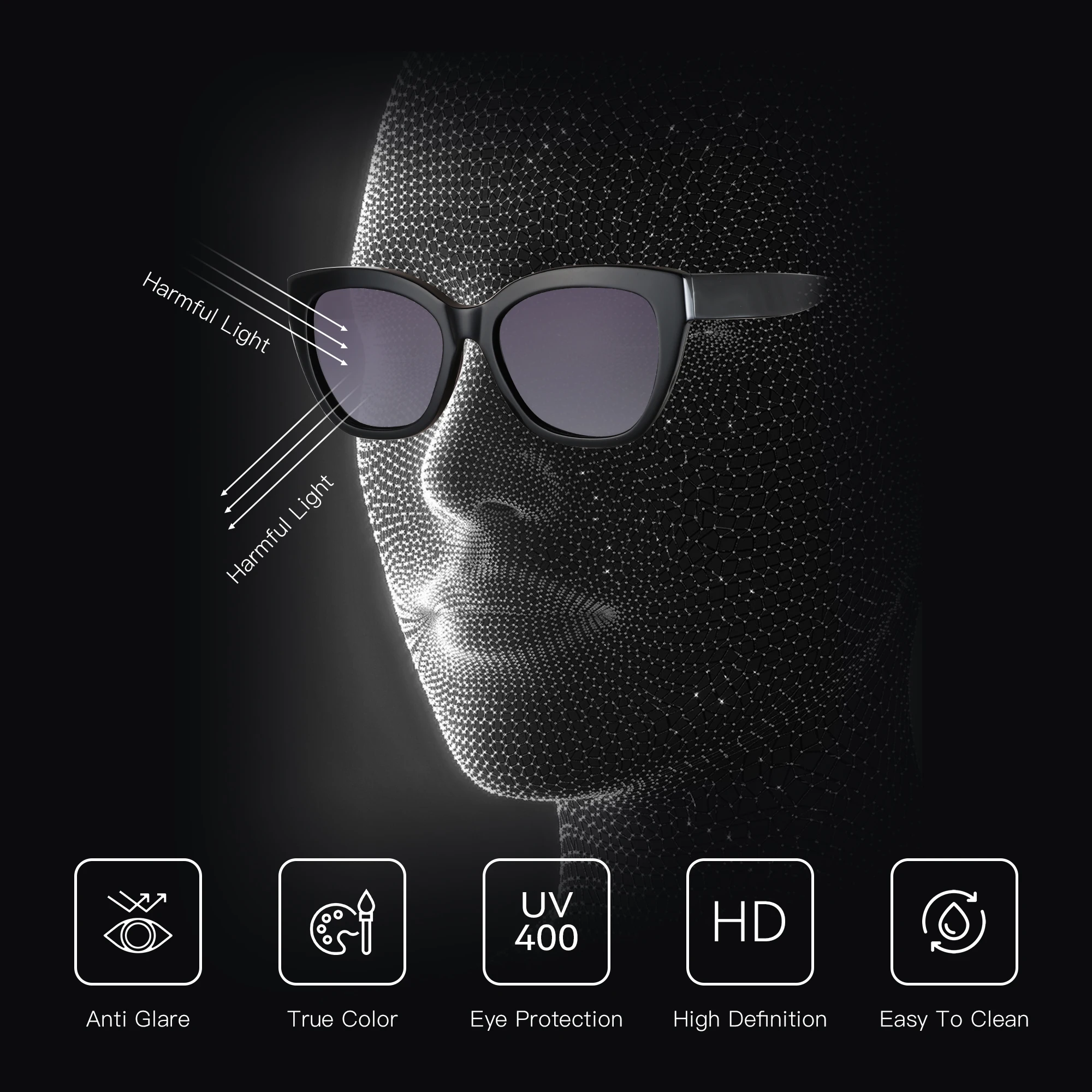 ZENOTTIC Butterfly Retro UV400-Schutz-Sonnenbrille aus Acetat, modische polarisierte Sonnenbrille mit dickem Rahmen – Detail 3