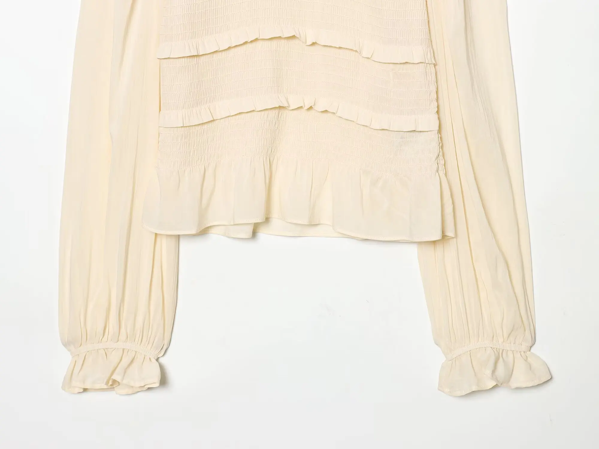 TFAFXY 2026 Frühling Vintage Chic Hemden Damen Langarm-Blusen Geraffte Modische Lässige Elegante Damen-Oberteile – Detail 7