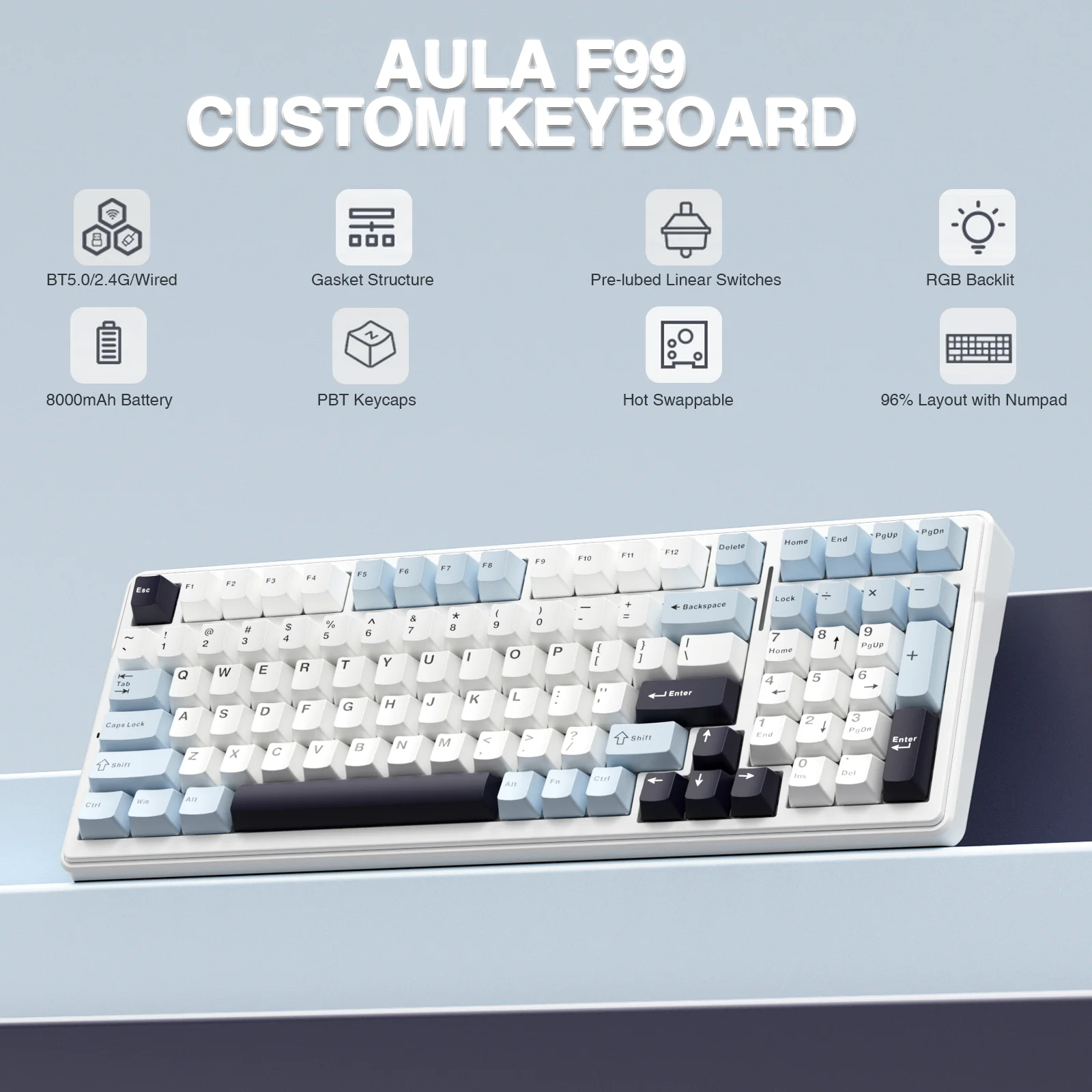 カスタマイズ可能なメカニカルゲーミングキーボード,AULA-F99