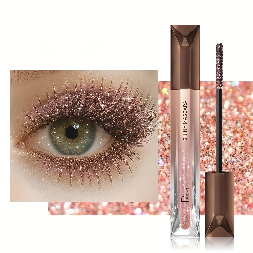 Mascara scintillante per ciglia, impermeabile e a lunga durata, trucco occhi con glitter effetto diamante._voghion.com