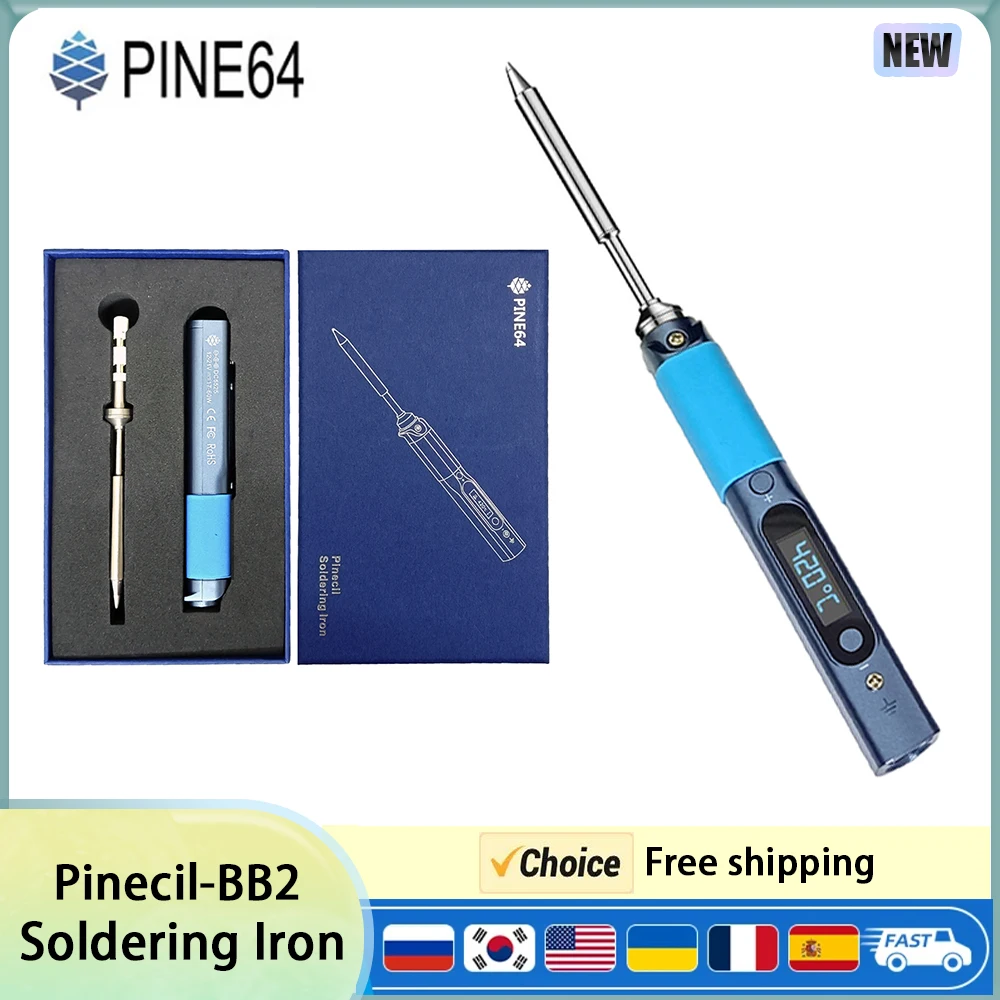 Soldering Iron Kit Pine64 Pinecil V1 CN Smart Soldering Iron Portable Welding Tools Type-C DC5525 Adjustable Temperature 26