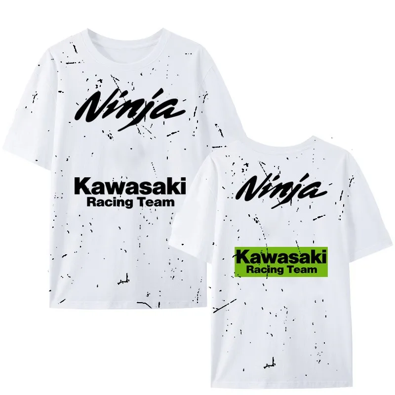 

2024 All-match Kawasakis Motorcycle Short-sleeved T-Shirt For Men And Women Racing Fans T-shirt Cycling Half-sleeved Clothes