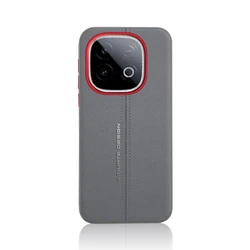 Business PU Leather + Soft TPU Edge Ultra Thin Phone Case for Vivo iQOO 13 (Grey)