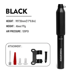 Compact High - Pressure Bike Pump with Dual Valve Compatibility (Black)
