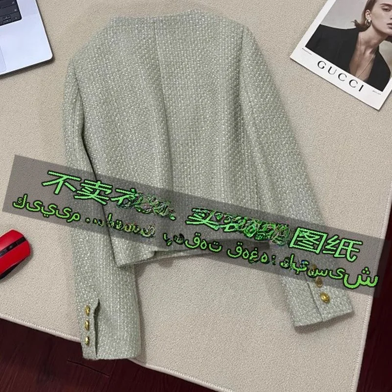 캐주얼 루즈 라운드넥 다용도 스몰 향수 스타일 재킷 D879 패셔너블 DIY 재봉 패턴 종이 템플릿