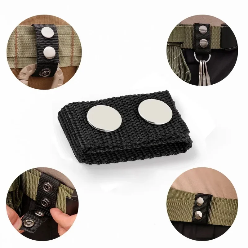Adjustable Thickened Tactical Belt Buckle 4pcs Police Military Accessories Double Snap Buckle Nylon Tactical Belt Loop Retainer