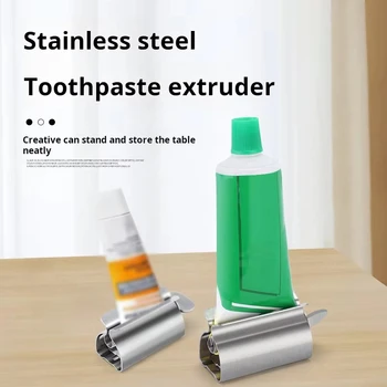Accessori per il bagno Rullo per tubo per spremi dentifricio Rullo per schiacciatore in acciaio inossidabile Ruota dispenser per unguenti Cosmetici 1