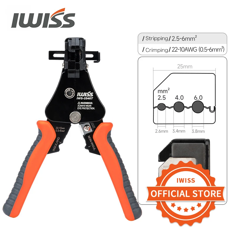 

IWISS IWS-2546T Automatic Wire Strippers Pliers Multifunctional Electrician Photovoltaic Special Tools Cutting Pressure Stripper