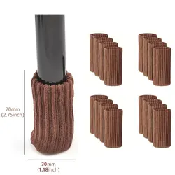 Vibrant Silicone Chair Leg Socks with Anti - Slip Floor Protection (Brown)
