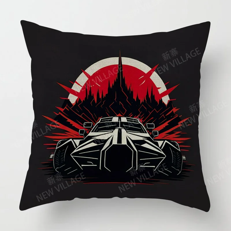 Modern Simple Car Illustration Pillow Cover Bedroom Cafe Decoration Applicable Car Cushion Cover 40x40cm 45x45cm 2