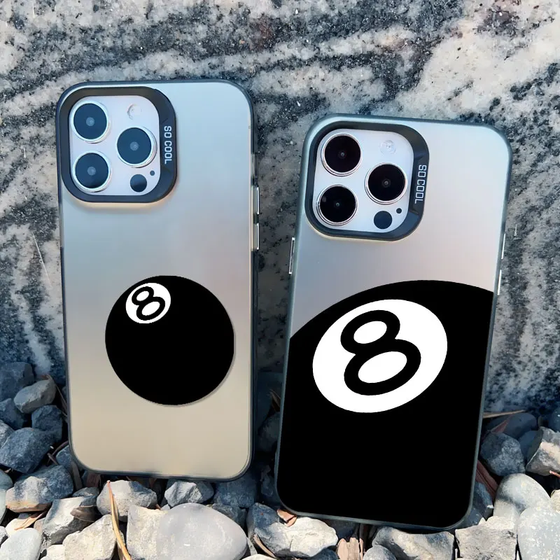 Super cool Nr. 8 Billard-Handyhüllen für iPhone 13 Mini 12 11 Pro Max 17 16 15 14 Pro Max Plus Modische Laser-Rückabdeckung Fundas – Detail 11
