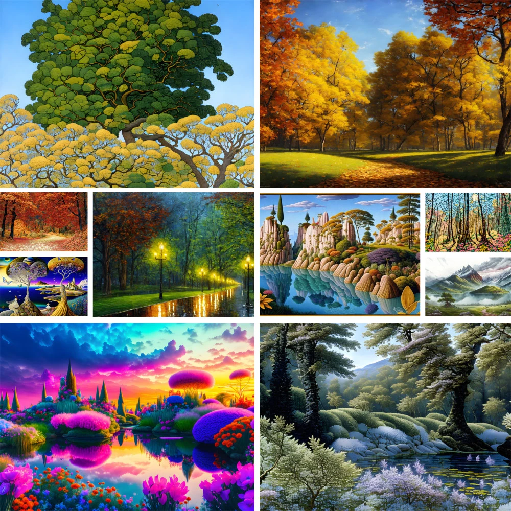 Fantasy Nature Landscape Diamond Painting On Clearance Stickers & Posters  Diamond Mosaic Home Decoration DIY 2023 Dropshipping - AliExpress