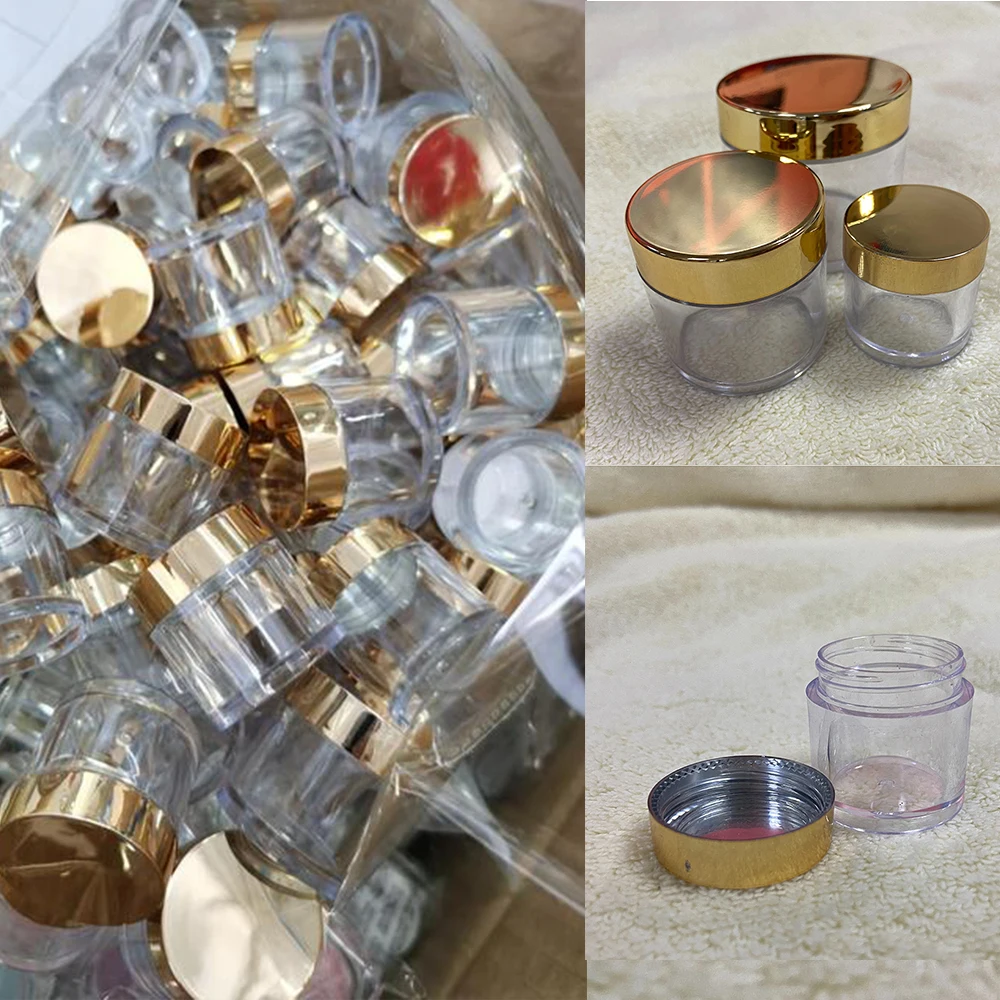 10g/1oz/2oz Empty Plastic Cosmetic Makeup Jar Pots Transparent Sample Bottles Eyeshadow Cream Lip Balm Container Refillable Jars aibecy box of 10 each 1 2 ounce 35cc airbrush paint bottles jars pots