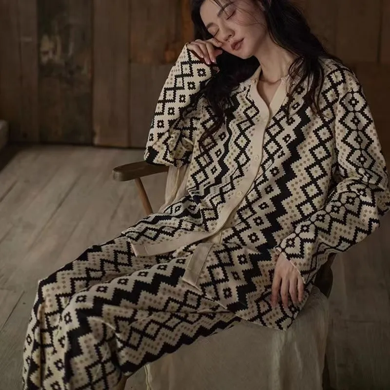 

Женская пижама в Корейском стиле, простой и свободный комплект домашней одежды, милый и можно носить снаружи, комплект из 2 предметов