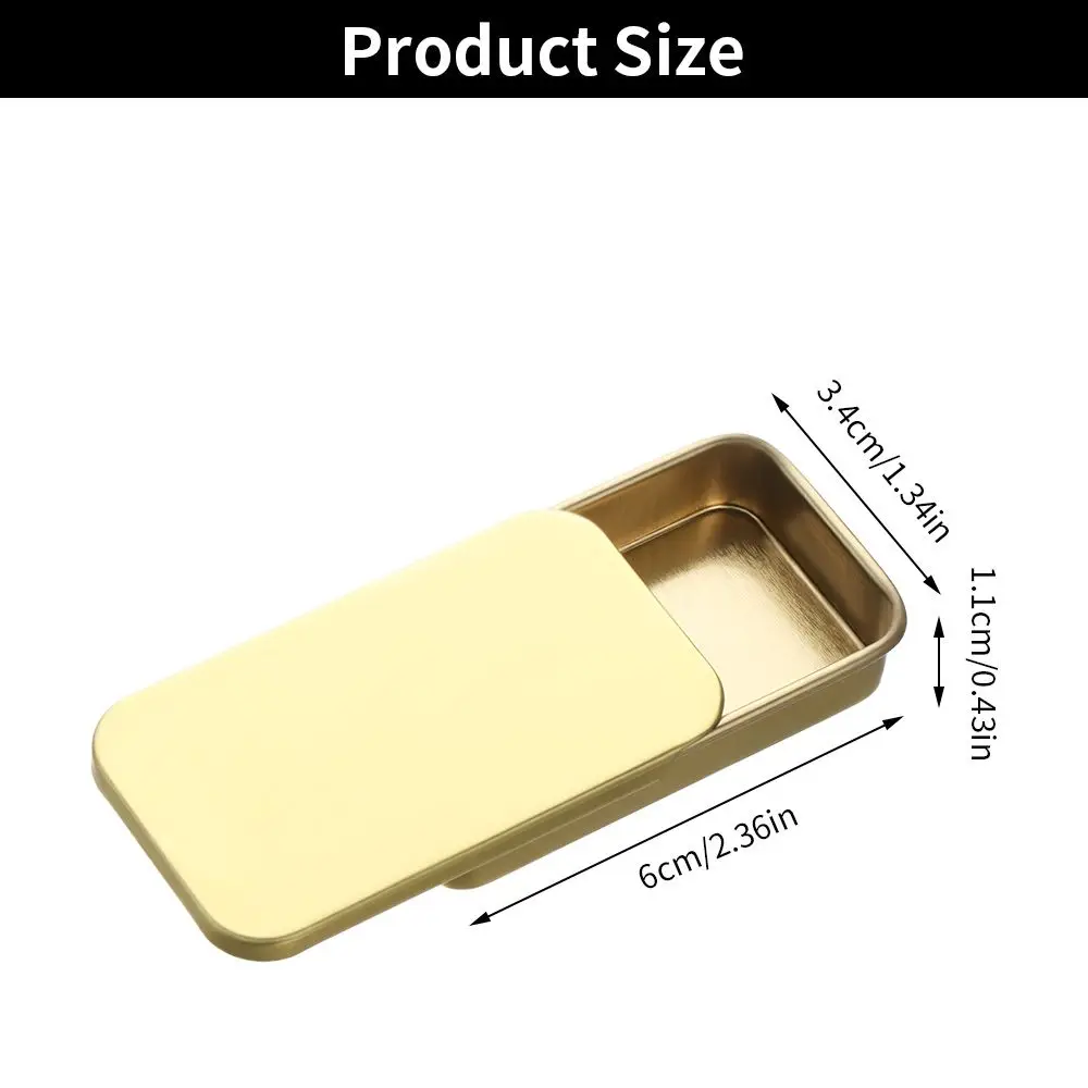 Compact Rectangular Tin Storage Box for Jewelry, Pills, and Cosmetics