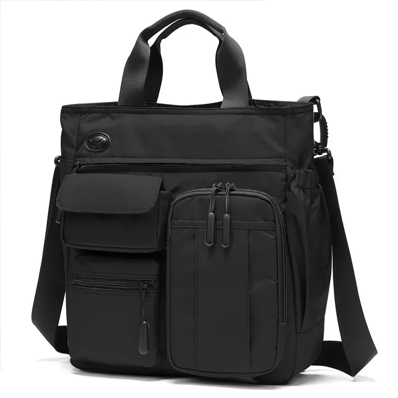 

Business shoulder bag men's multilayer multifunctional 14-inch tablet and document handbag diagonal cross bag leisure briefcase