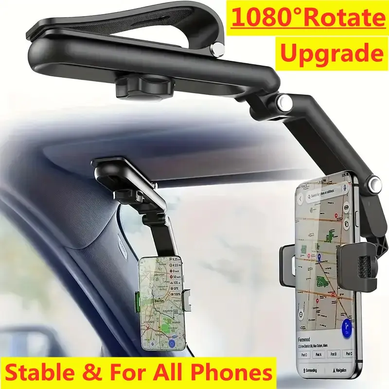 1080 ° solar circle phone holder car mount GPS mobile phone car clip arch holder support in the car iPhone Samsung Xiaomi