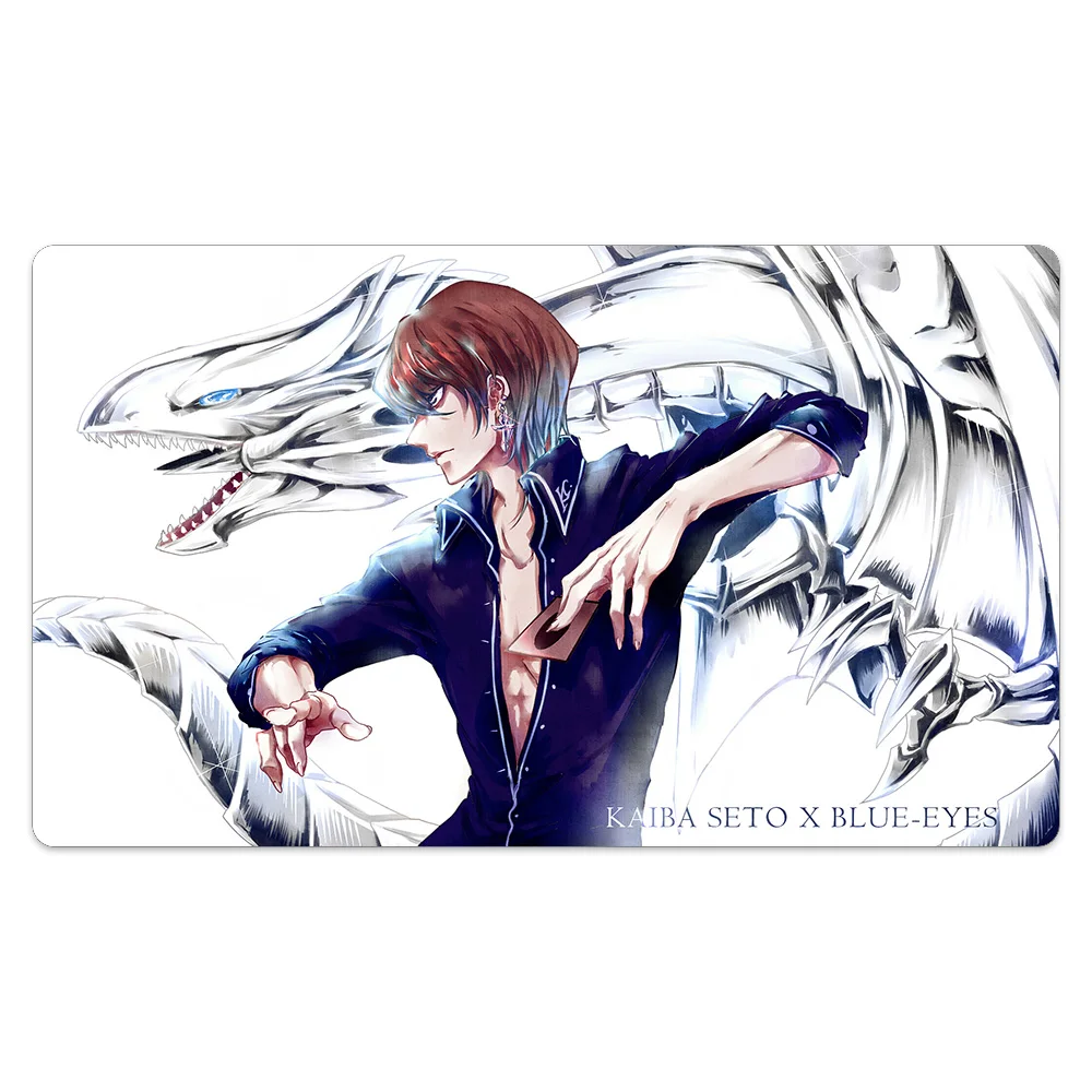 

Blue-Eyes White Dragon GameMat Standard Natural Rubber Playmat Big Mouse Pad Compatible for Trading Card Game Mat+Waterproof Bag