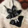 Women Sleepwear Sexy Underwear Set V-neck Bowknot Shorts Stain Camisole Gift Fast Delivery 2 Pieces Femme Clothes Home Clothes 2