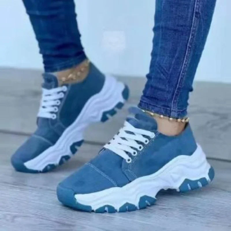 Women Vulcanized Shoes Platform Shoes for Women 2025 Solid Color Suede Womens Sneakers Comfortable Casual Zapatillas Footwear - 6